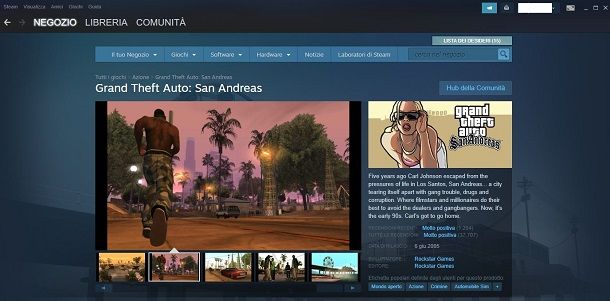 GTA San Andreas su Steam