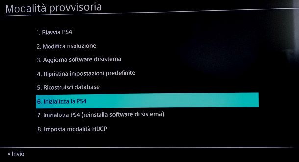 Come formattare la PS4 in modalita provvisoria