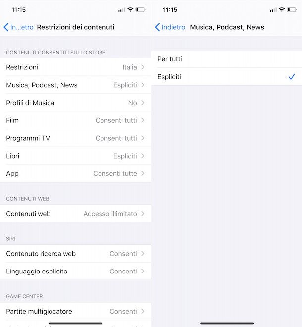 Come togliere le restrizioni su Apple Music iPhone