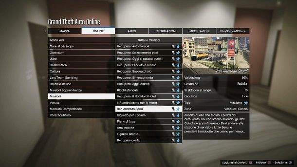 Come fare missioni GTA 5 online