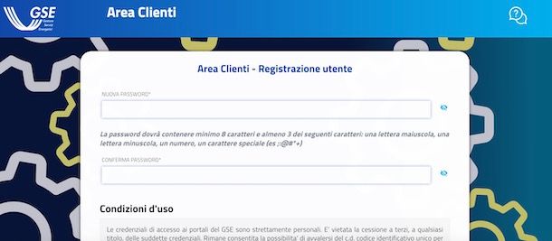 Registrazione su GSE