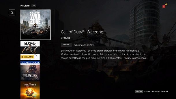 Come installare Call of Duty Warzone PS4