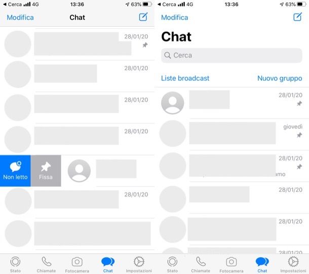 Come fissare una chat su WhatsApp con iPhone