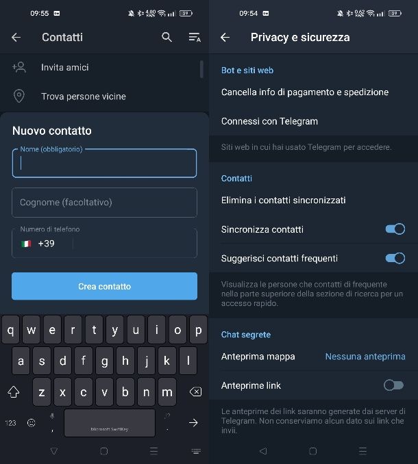 Come aggiungere un contatto su Telegram