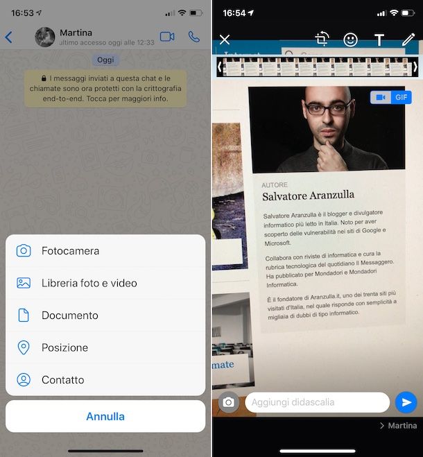 Creare GIF su WhatsApp da iPhone