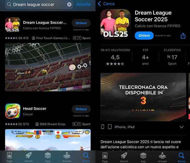 Come scaricare Dream League Soccer su iPhone e iPad