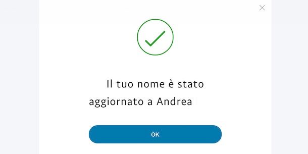 Nombre correcto en PayPal