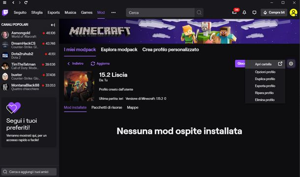 Trova la cartella di Minecraft