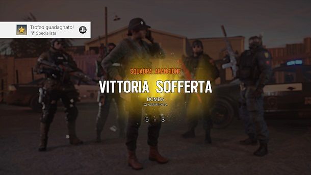 Vittoria sofferta Rainbow Six Siege PS4