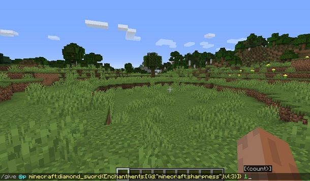 Incantare oggetti con comandi su Minecraft