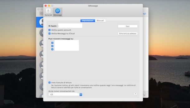 Cambiare ID Apple iMessage