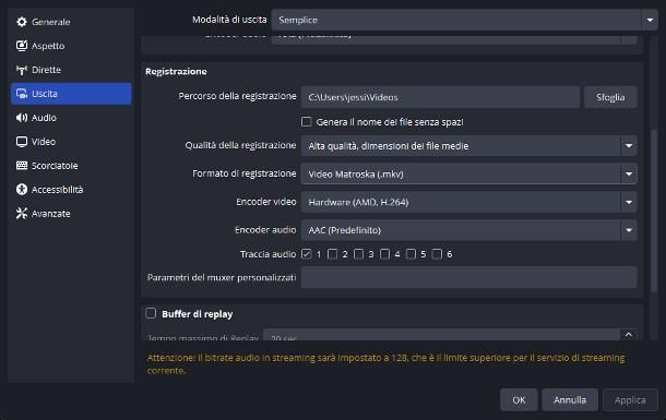 Come registrare con OBS
