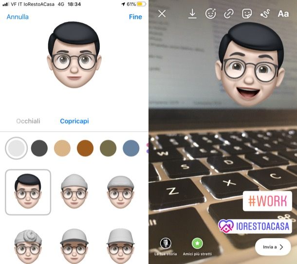 Mettere Memoji Instagram su iPhone