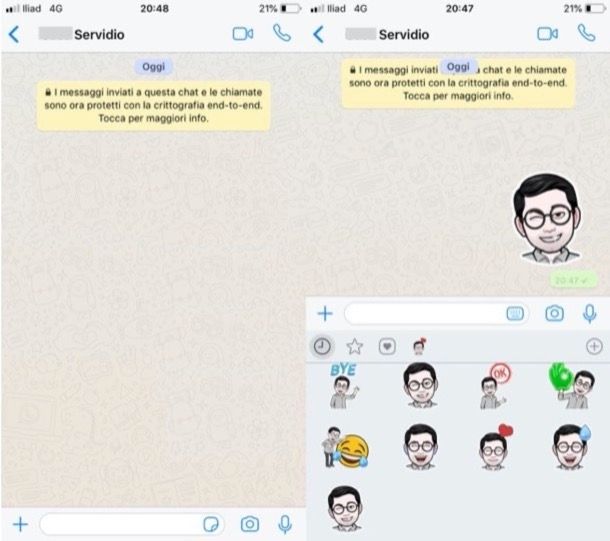 Inviare sticker WhatsApp iPhone