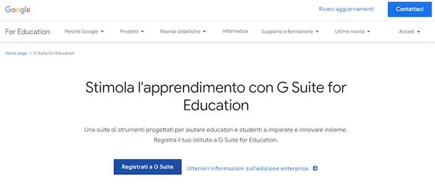 Come creare un account Google Suite for Education