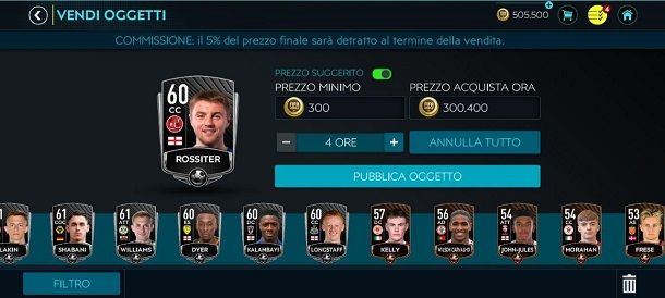 Come vendere i giocatori su FIFA Mobile