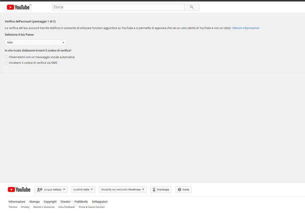 Verifica il tuo account YouTube