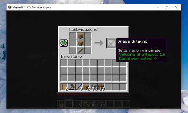 Spada di legno Minecraft