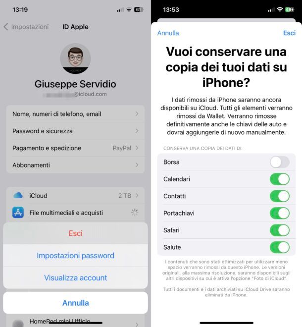 Cambiare ID Apple su iPhone senza perdere dati