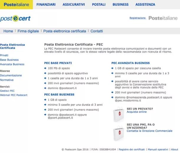 Come richiedere PEC Poste italiane