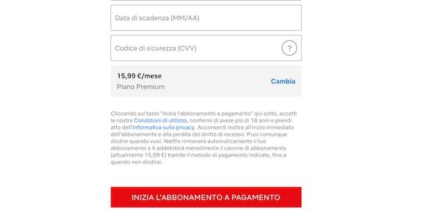 Attivare abbonamento Netflix