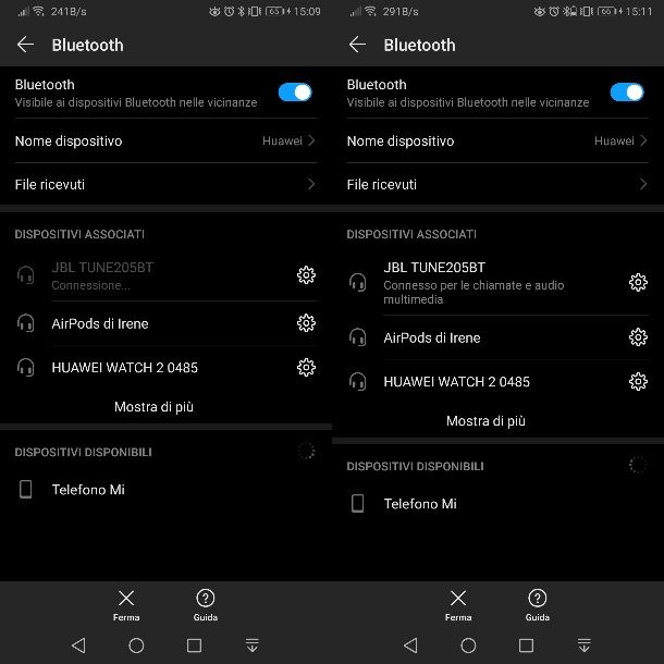 Stato batteria cuffie Android