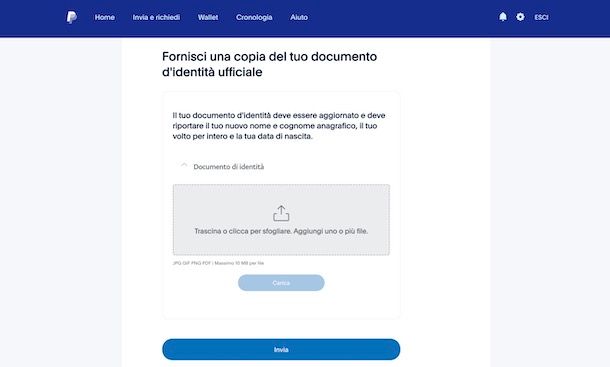 Nome su PayPal