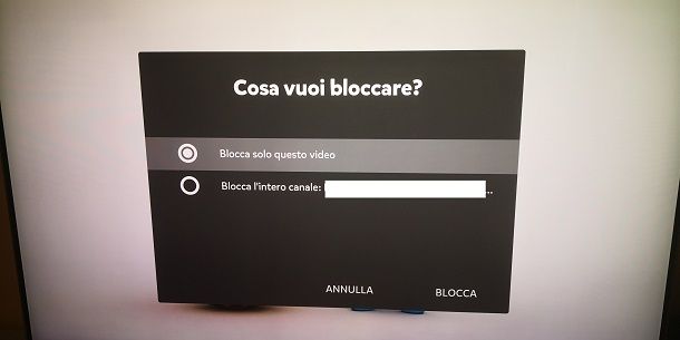 Bloccare canali su YouTube Kids