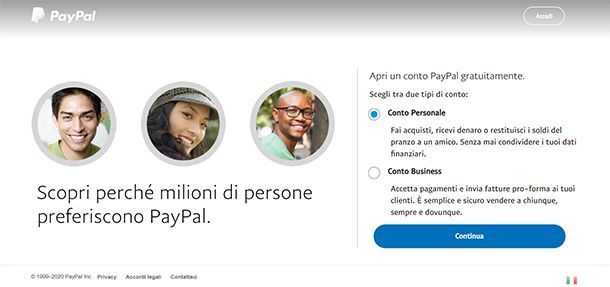 Come aprire un conto PayPal