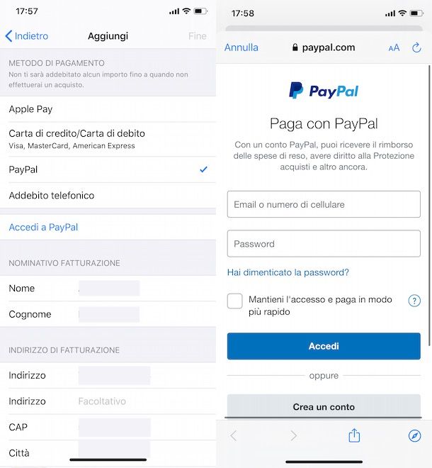 Come caricare App Store con PayPal