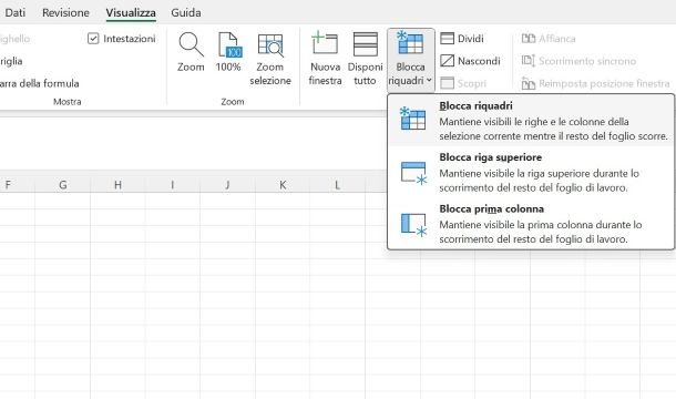 Come bloccare le celle in Excel scorrimento