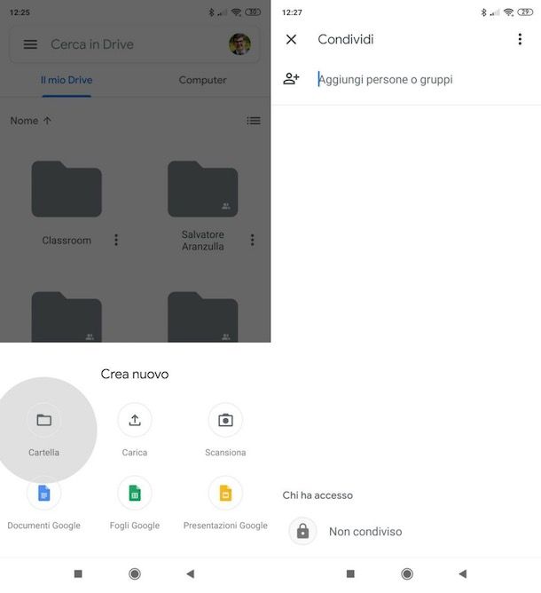 Condividere cartella Drive da mobile