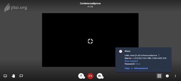 Condividere conferenza Jitsi Meet