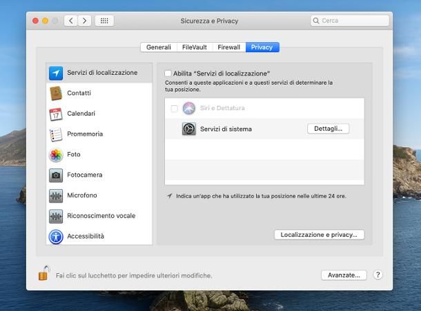 Come disattivare la localizzazione su PC