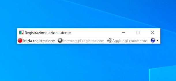 Registrazioni azione utente