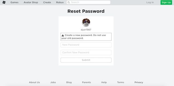 Come recuperare la password su Roblox