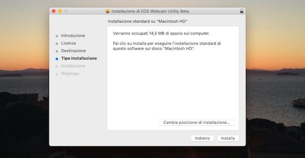 Installazione Canon EOS Webcam Utility