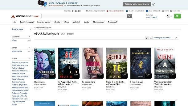 Mondadori Store Libri gratis