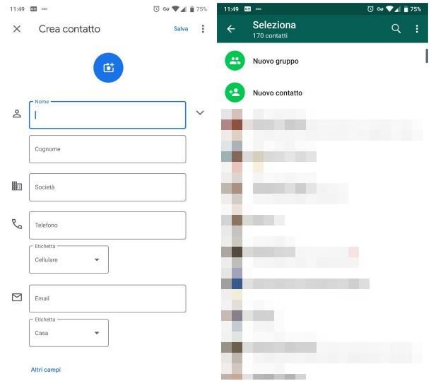 Come salvare le persone su WhatsApp per Android