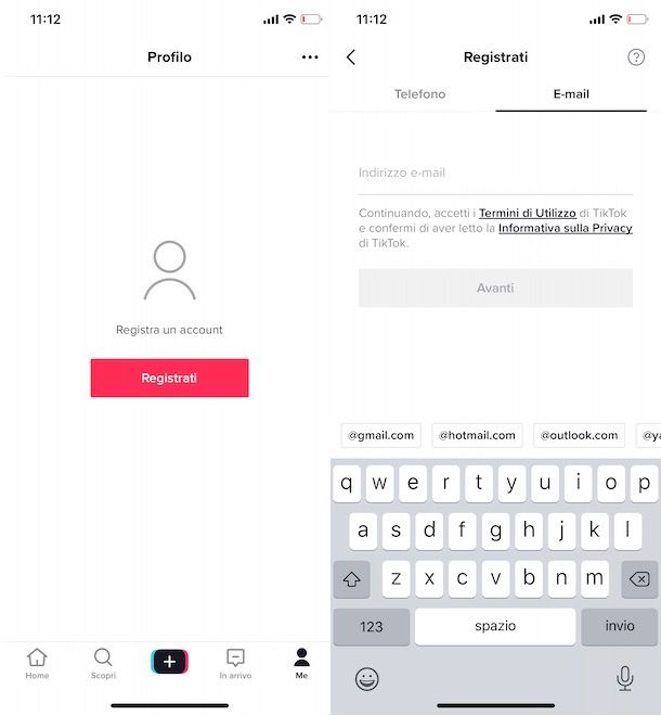 Come registrarsi su TikTok con email