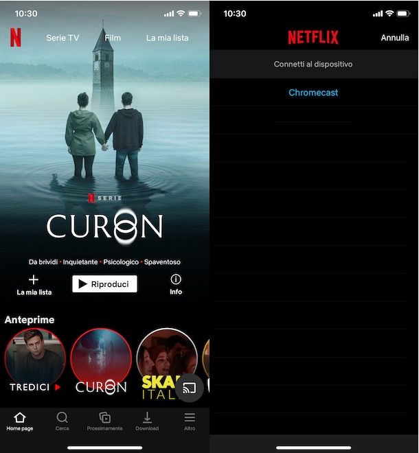 Guardare Netflix dal telefono alla TV con Chromecast