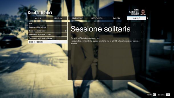 Sessione solitaria GTA Online