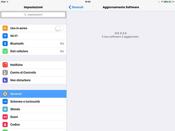 Come verificare aggiornamento di iPad 2