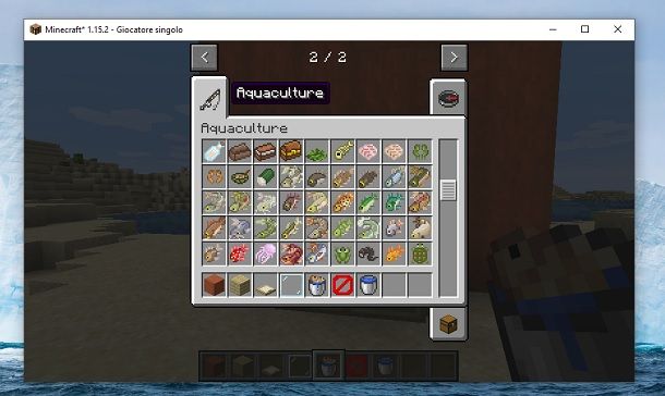 Inventario mod Aquaculture Minecraft