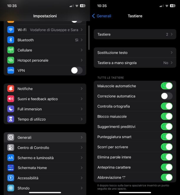 Come disattivare correzione automatica tastiera su iPhone