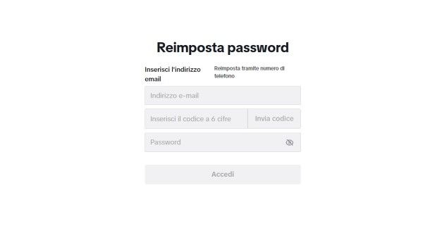 Come recuperare account TikTok senza password
