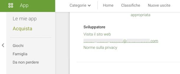Contattare sviluppatore Android