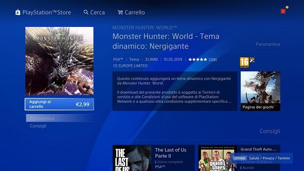 Tema Monster Hunter PS4