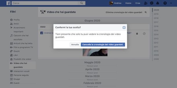 Cancellare cronologia video guardati su Watch da computer