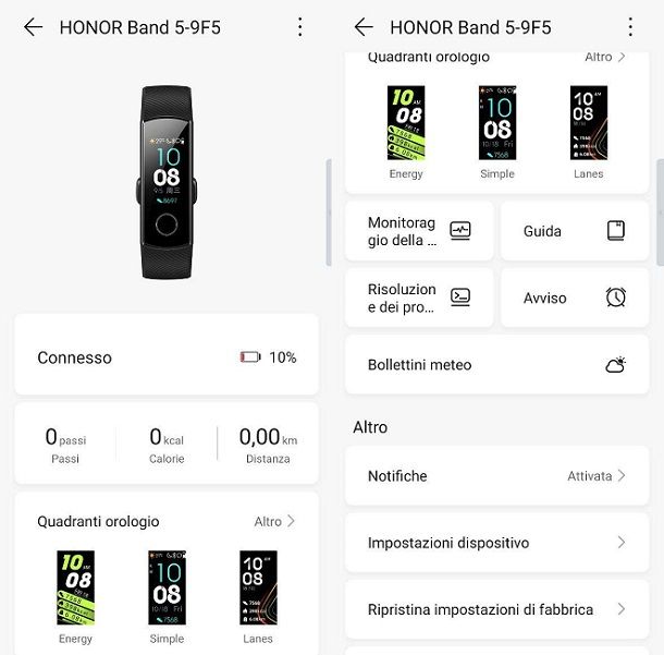 Presentazione app Honor Band 5